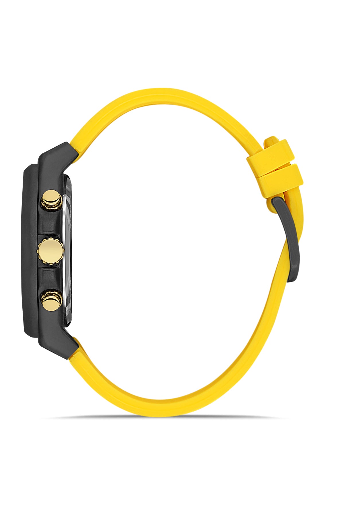DAVID GUNER Multifunctional Men's Watch with Black Coated Yellow Silicone Band