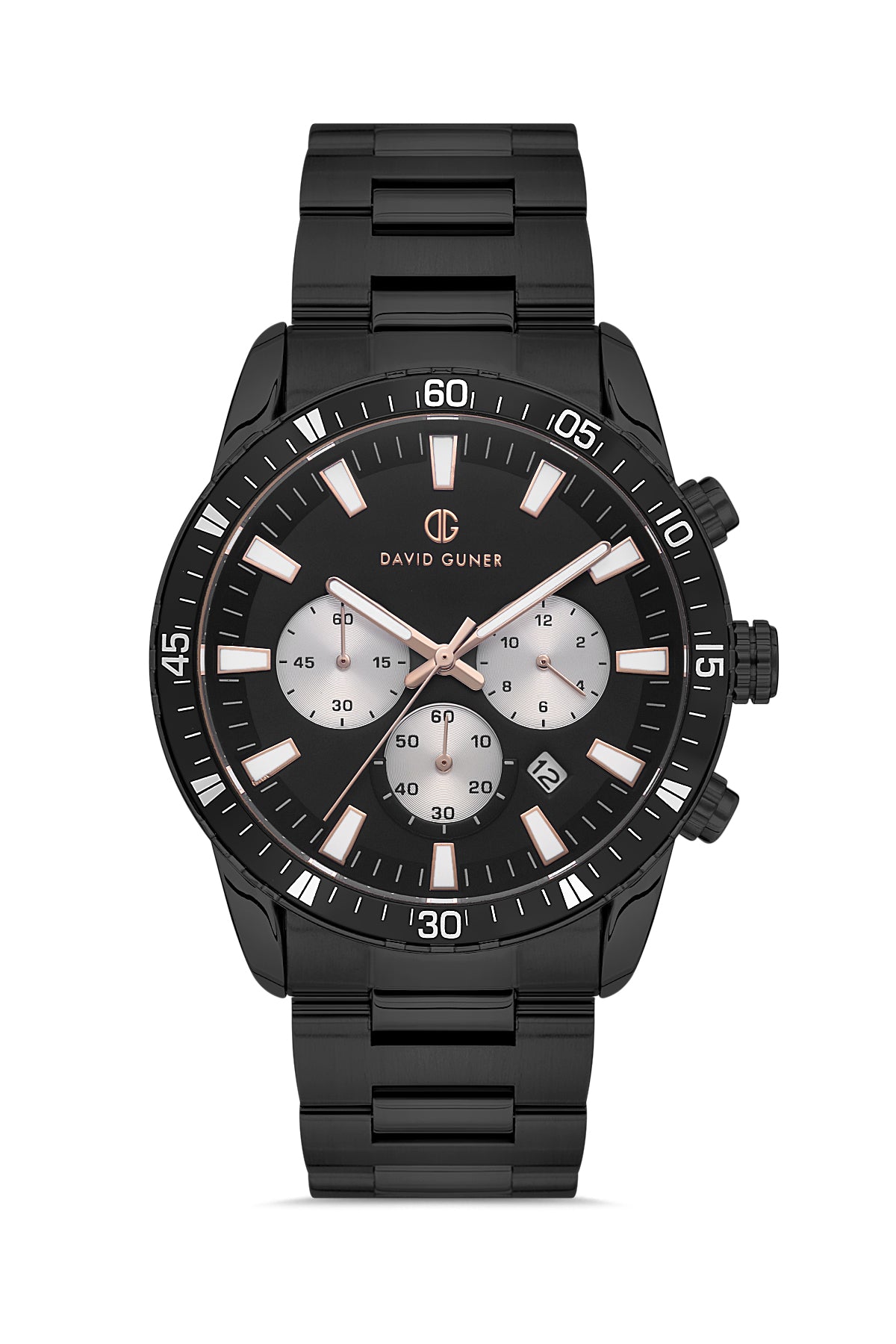 DAVID GUNER Siyah Kadranlı Siyah Kaplamalı Erkek Kol Saati - DG-8529GA-G2