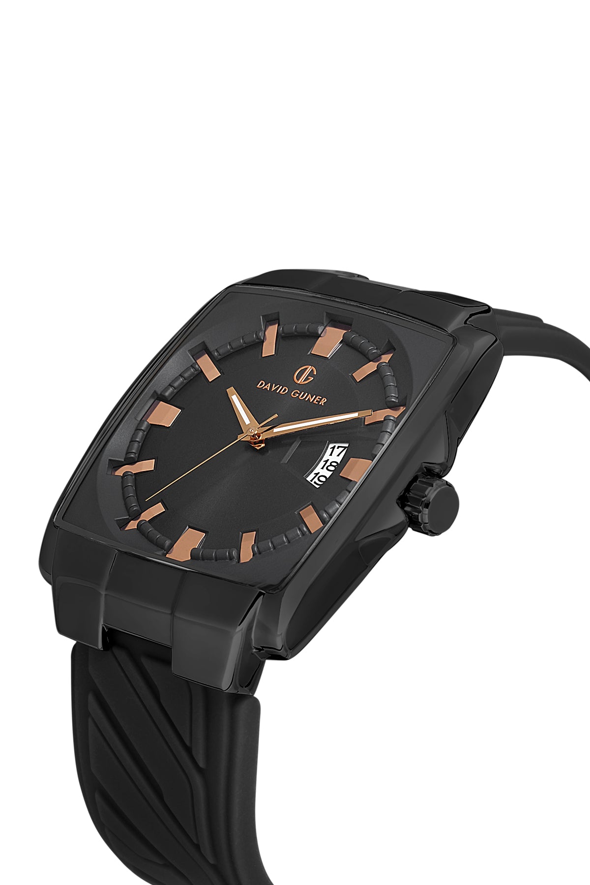 DAVID GUNER Siyah Kaplamalı Siyah Kadranlı Erkek Kol Saati - DG-8622GD-G2