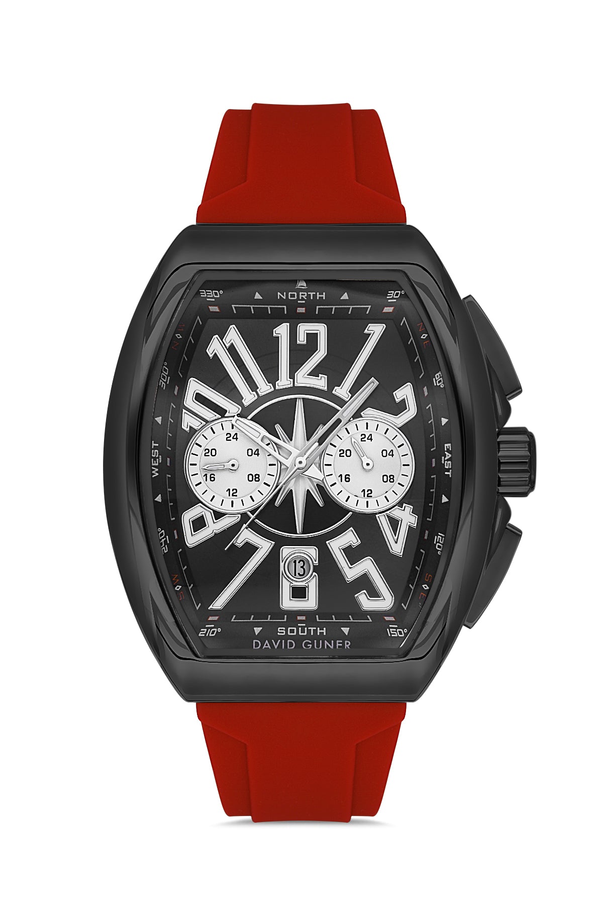 DAVID GUNER Siyah Kaplama Siyah Kadranlı Multi Fonksiyonlu Erkek Kol Saati