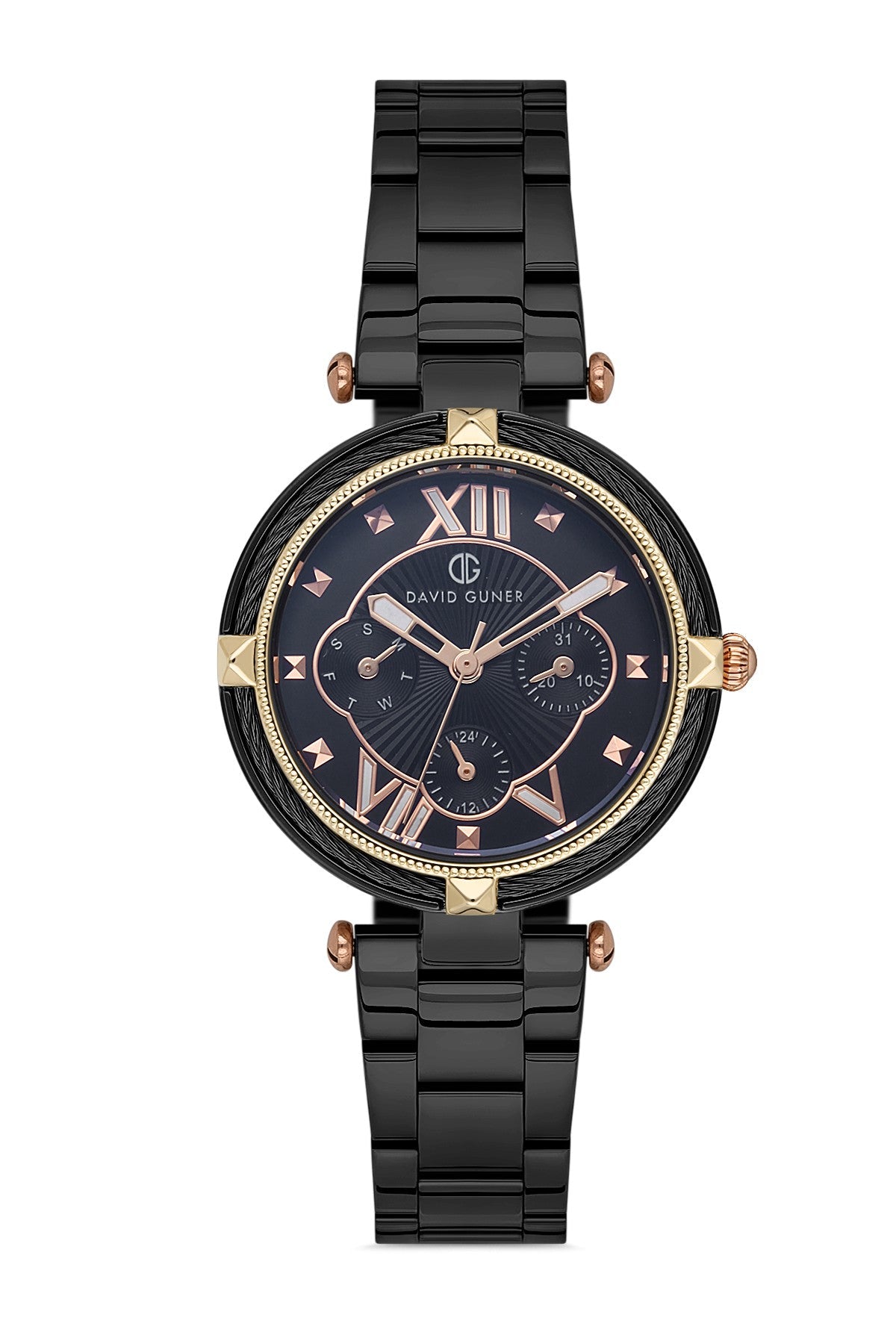 DAVID GUNER SİYAH KAPLAMALI SİYAH KADRANLI KADIN KOL SAATİ - DG-8176LA-G2