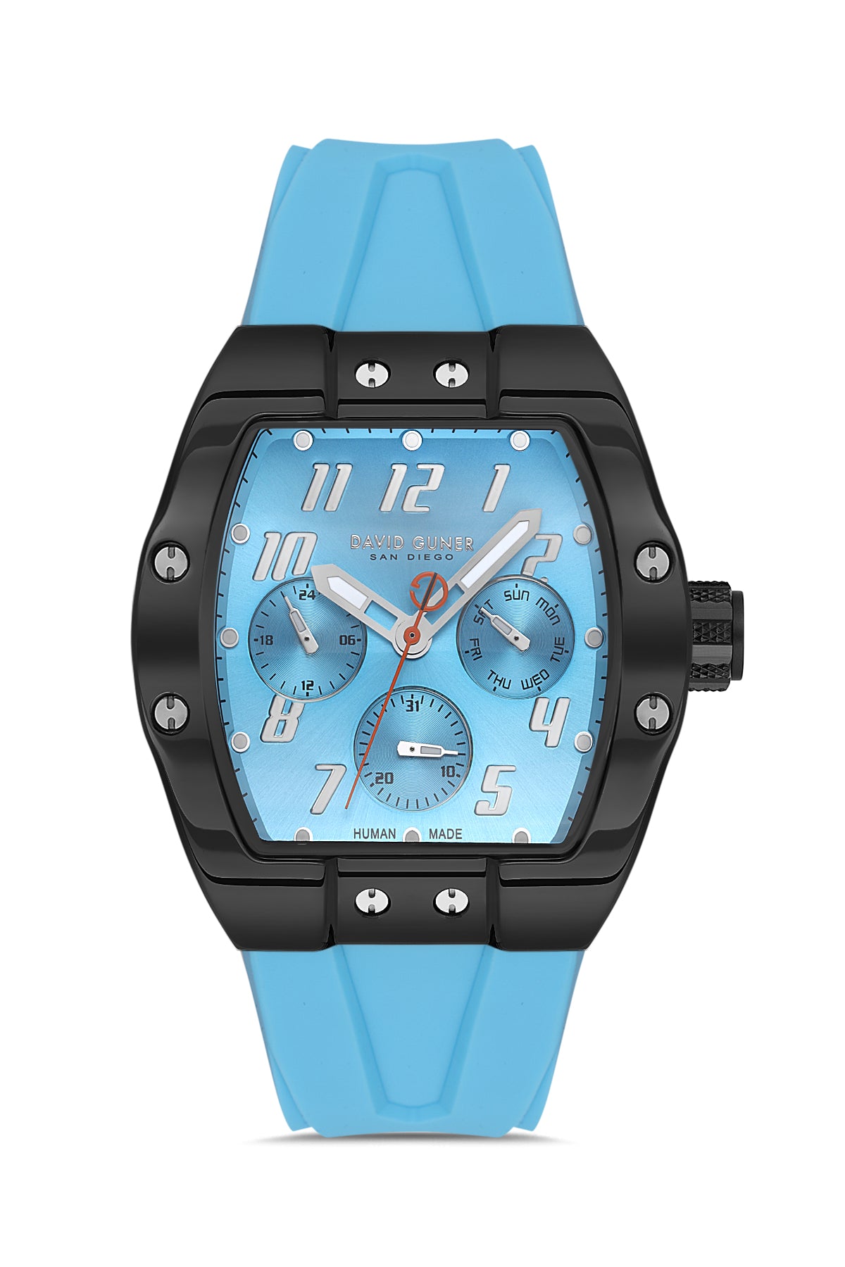 DAVID GUNER Siyah Kaplamalı Tiffany mavi Kadranlı Erkek Kol Saati - DG-8883GD-ZA3