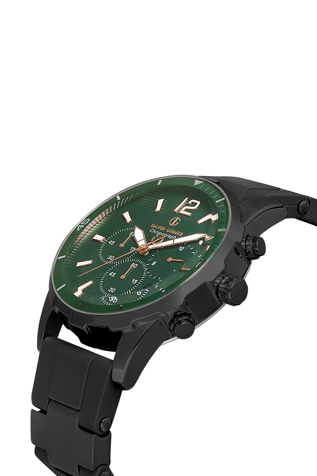 DAVID GUNER Yeşil Kadranlı Siyah Silikon Kayışlı Erkek Kol Saati - DG-8456GD-G10