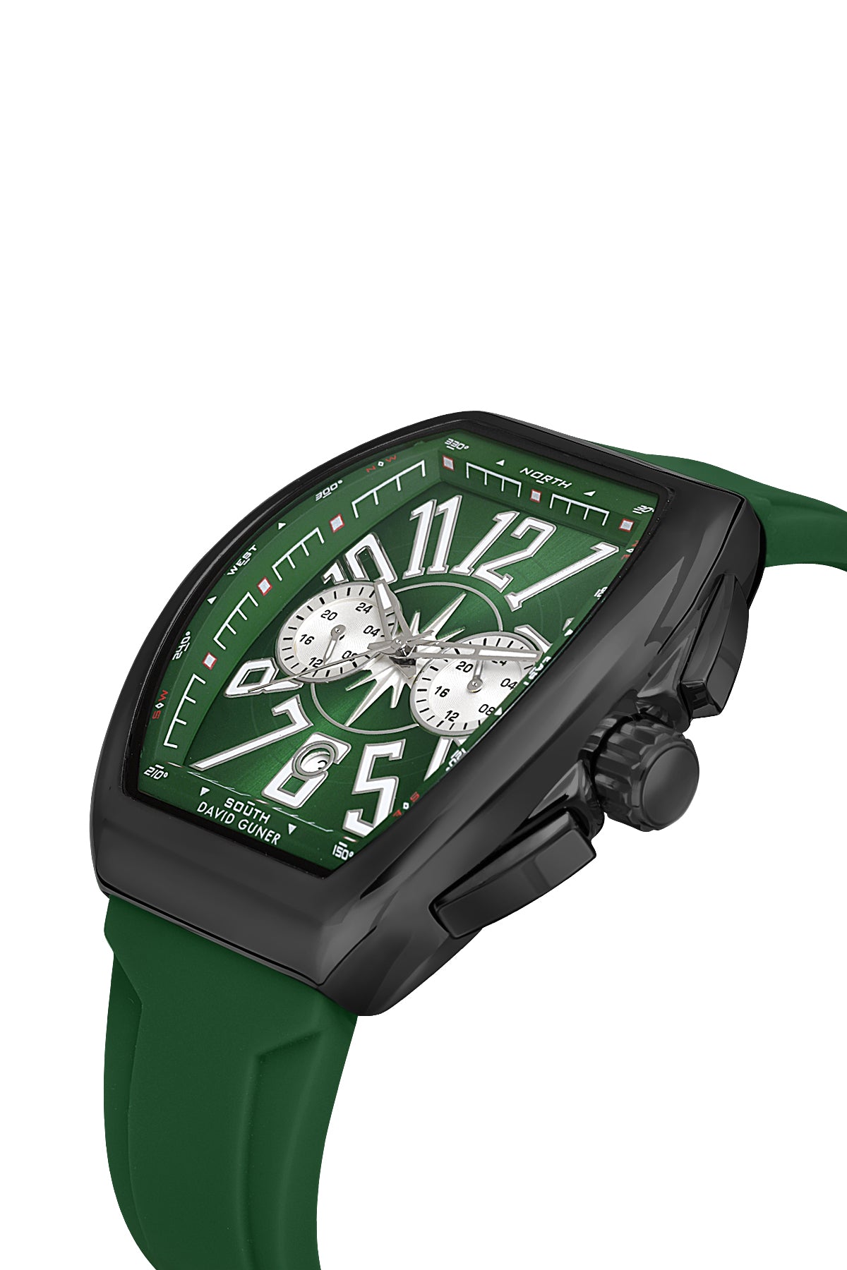 DAVID GUNER Siyah Kaplama Yeşil Kadranlı Multi Fonksiyonlu Erkek Kol Saati