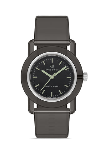 DAVID GUNER Siyah Plastik Kordonlu Geri Dönüştürülebilir Su Geçirmez Unisex Kol Saati - DG-8661LD-G2