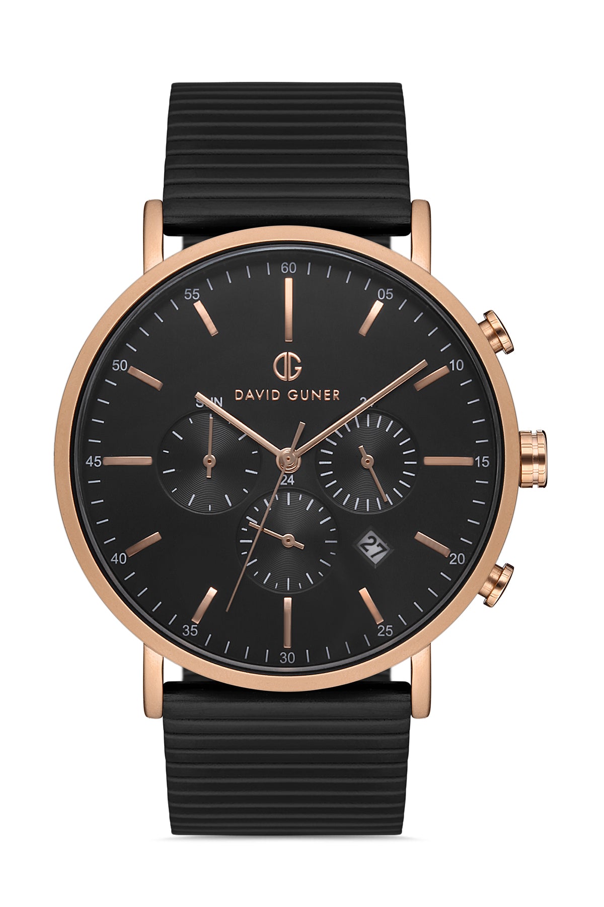 DAVID GUNER Black Rose Plating Black Dial Men's Watch