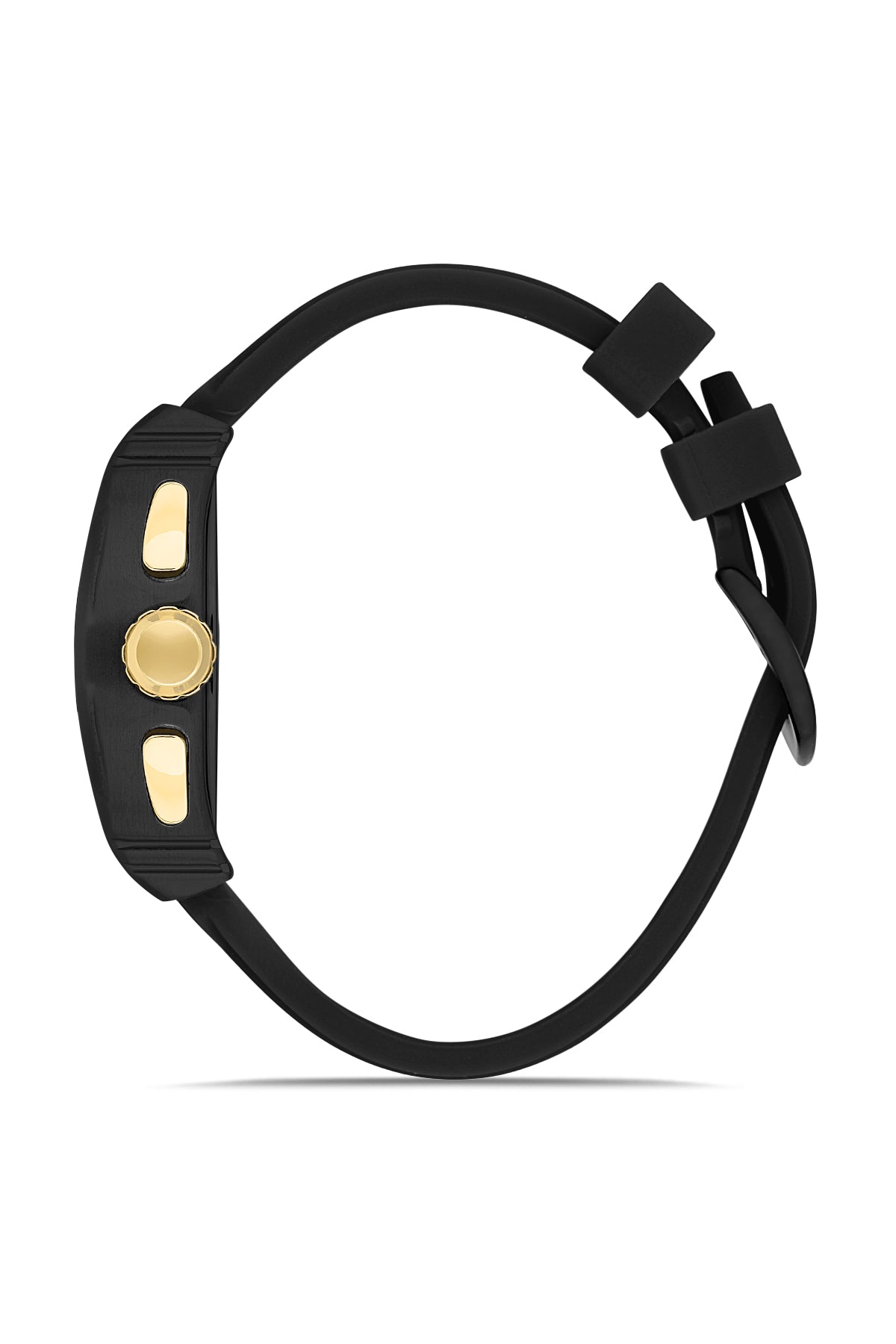 DAVID GUNER Siyah Silikon Kordonlu Siyah Kadranlı Siyah Kaplamalı Multi Fonksiyonlu Erkek Dikdörtgen Kol Saati - DG-8487GD-G2