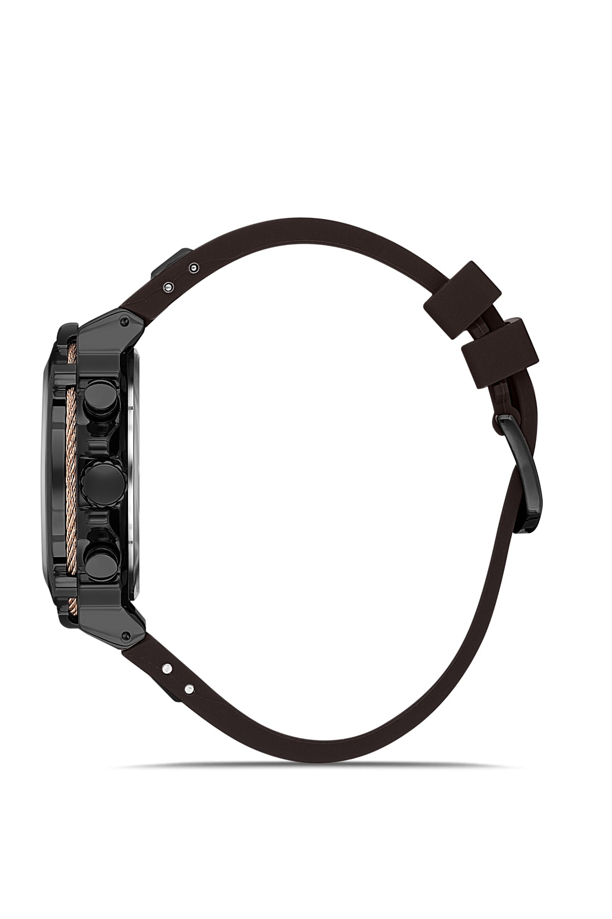 DAVID GUNER Siyah Silikon Kordonlu Siyah Kadranlı Siyah Kaplamalı Multi Fonksiyonlu Erkek Kol Saati - DG-8270GD-X2