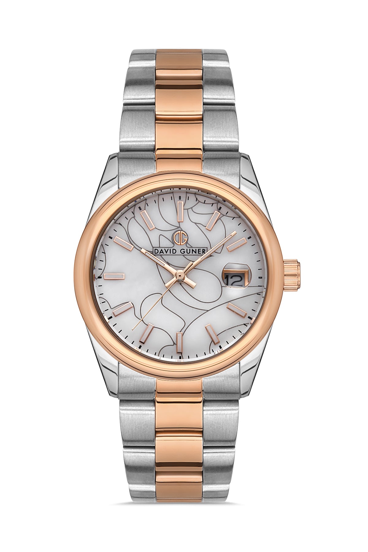 DAVID GUNER Calendar and Silver Dial Women's Watch