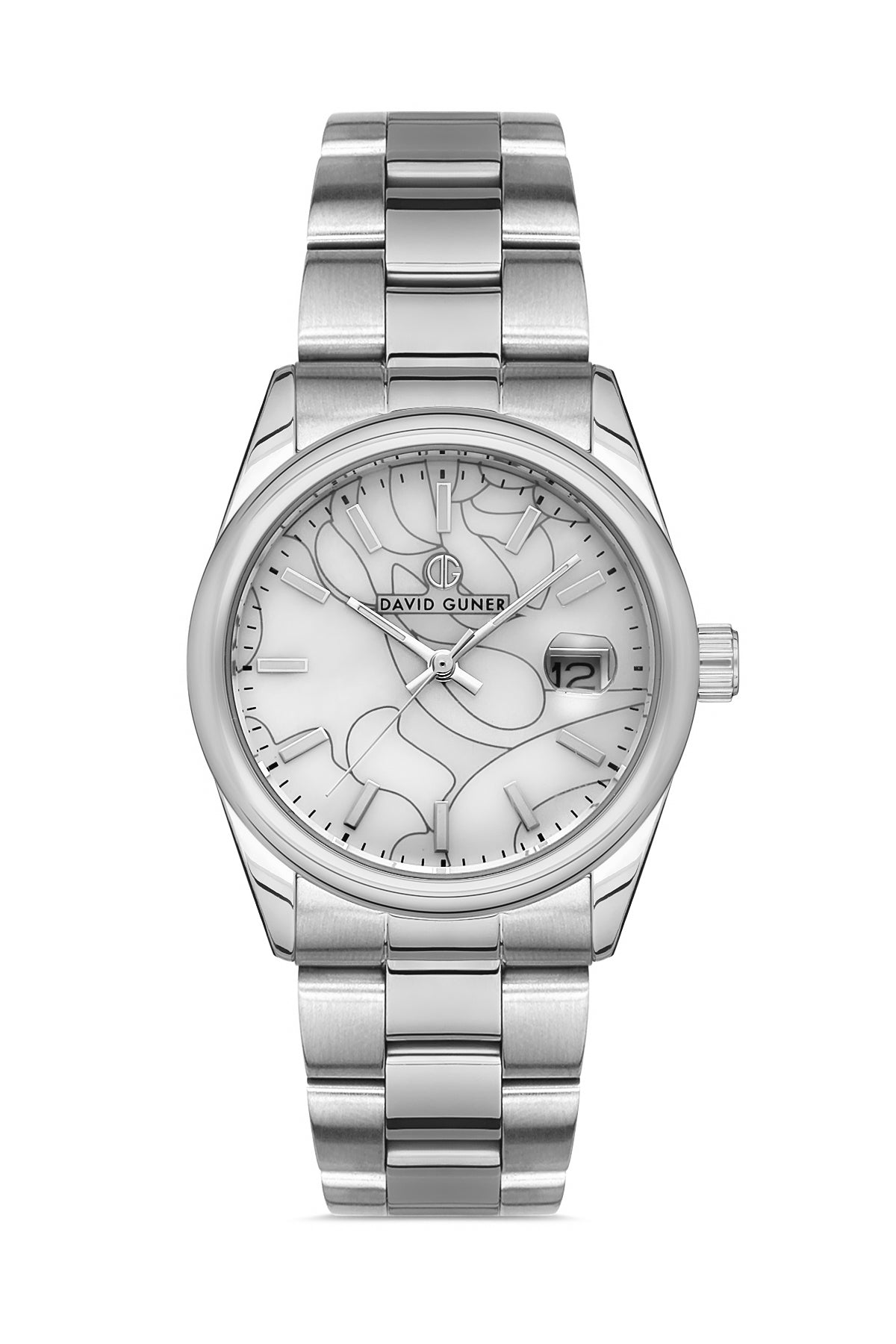 DAVID GUNER Silver Plating Women's Watch with Calendar