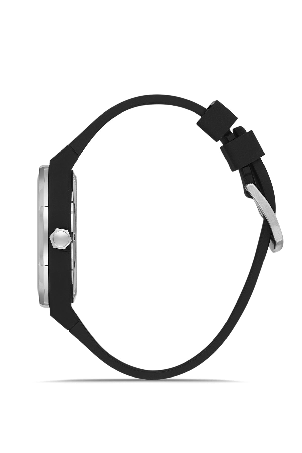 DAVID GUNER Takvimli Polikarbon Siyah Kaplamalı Siyah Silikon Kordonlu Erkek Kol Saati - DG-8631GD-J2