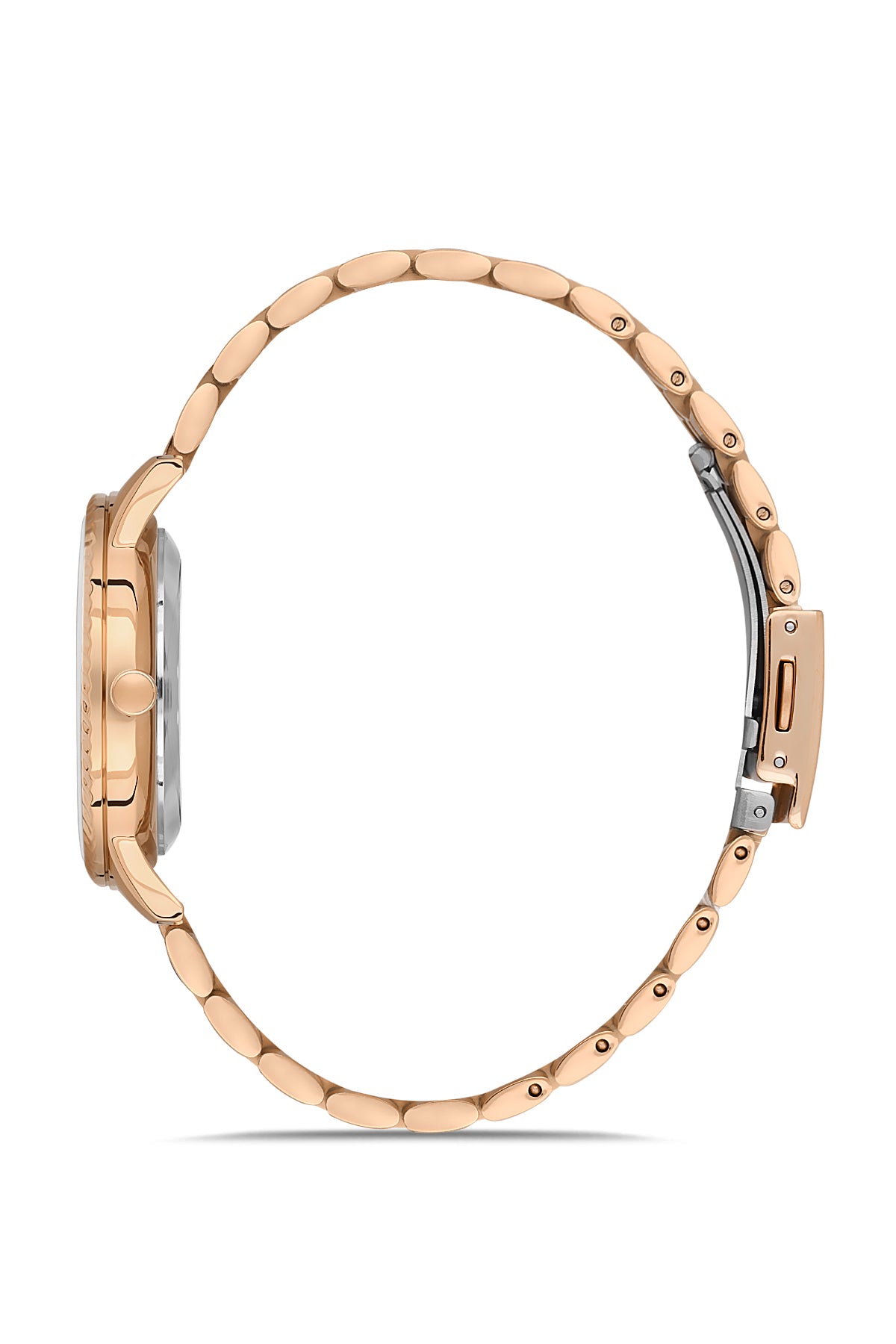 DAVID GUNER Takvimli Rose Kaplamalı Gümüş Kadranlı Kadın Kol Saati - DG-8680LA-C1