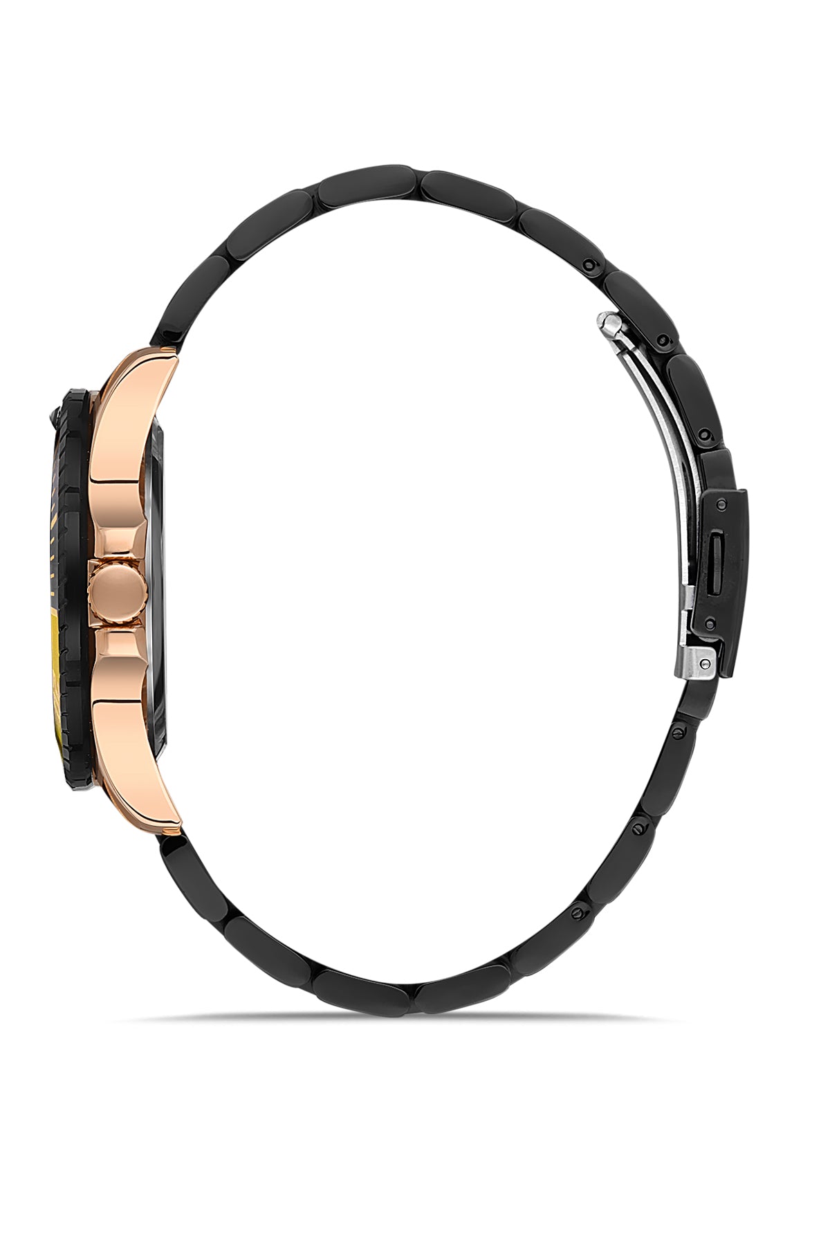 Davıd Guner Calendar Rose Black Coated Men's Watch