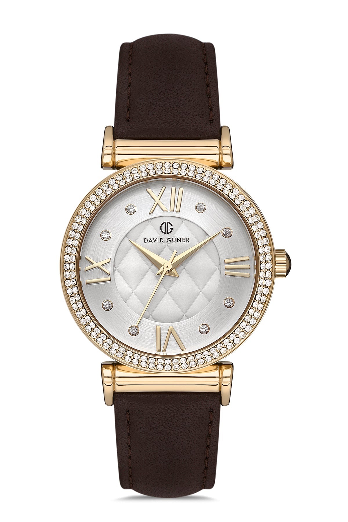DAVID GUNER Stoned Brown Band Women's Watch