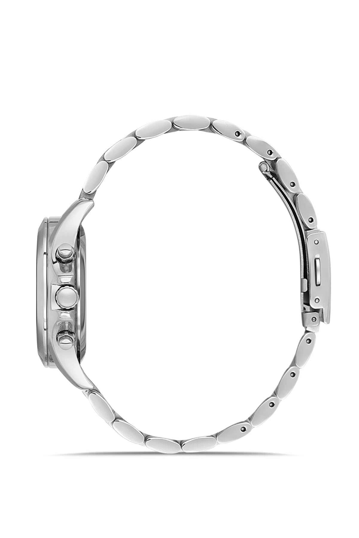 DAVID GUNER Taşlı Krem Kadranlı Gümüş Paslanmaz Masif Çelik Kadın Kol Saati - DG-8650LA-A16