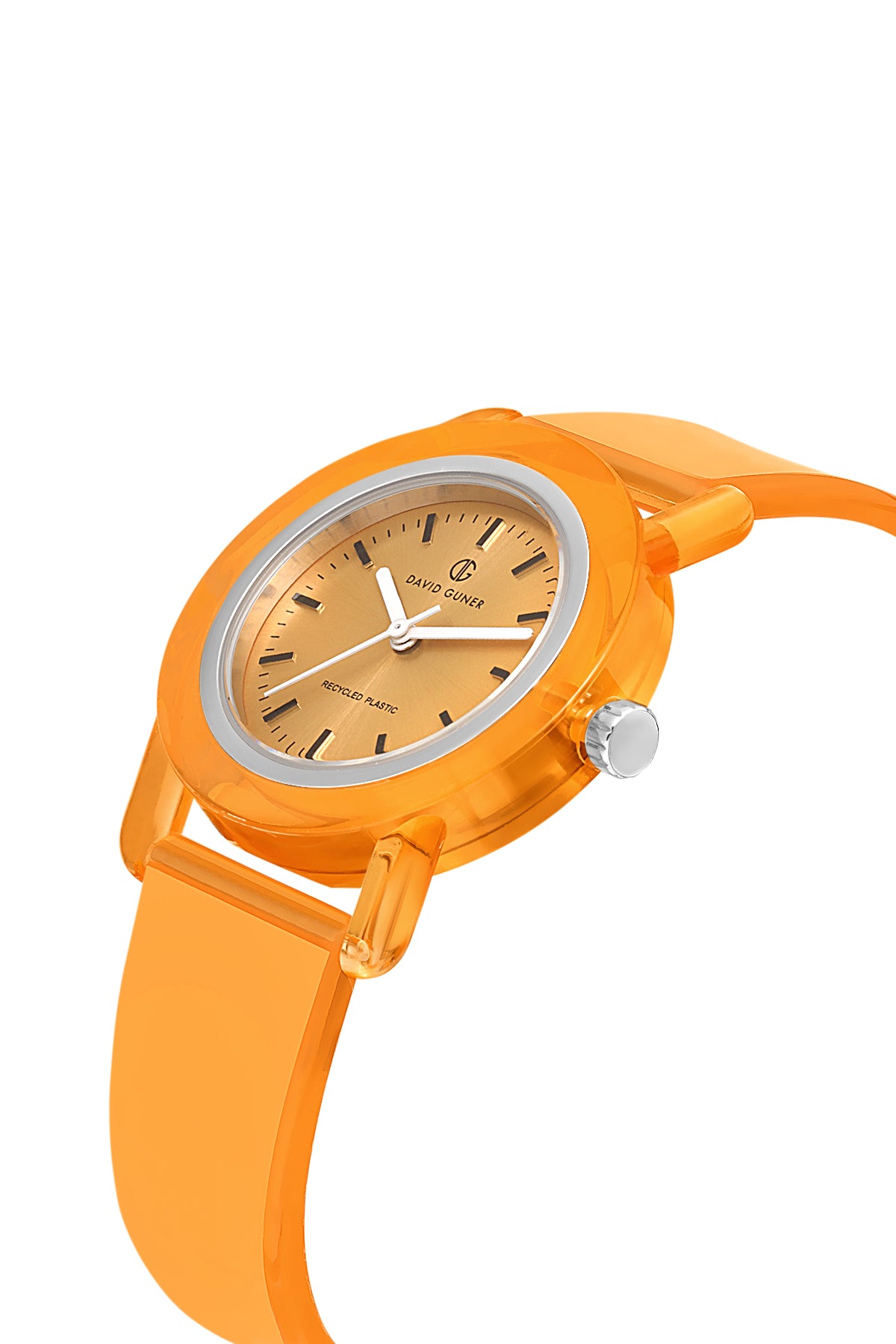 DAVID GUNER Rakamlı Turuncu Plastik Kordonlu Geri Dönüştürülebilir Su Geçirmez Unisex Kol Saati - DG-8661LD-ZQ11