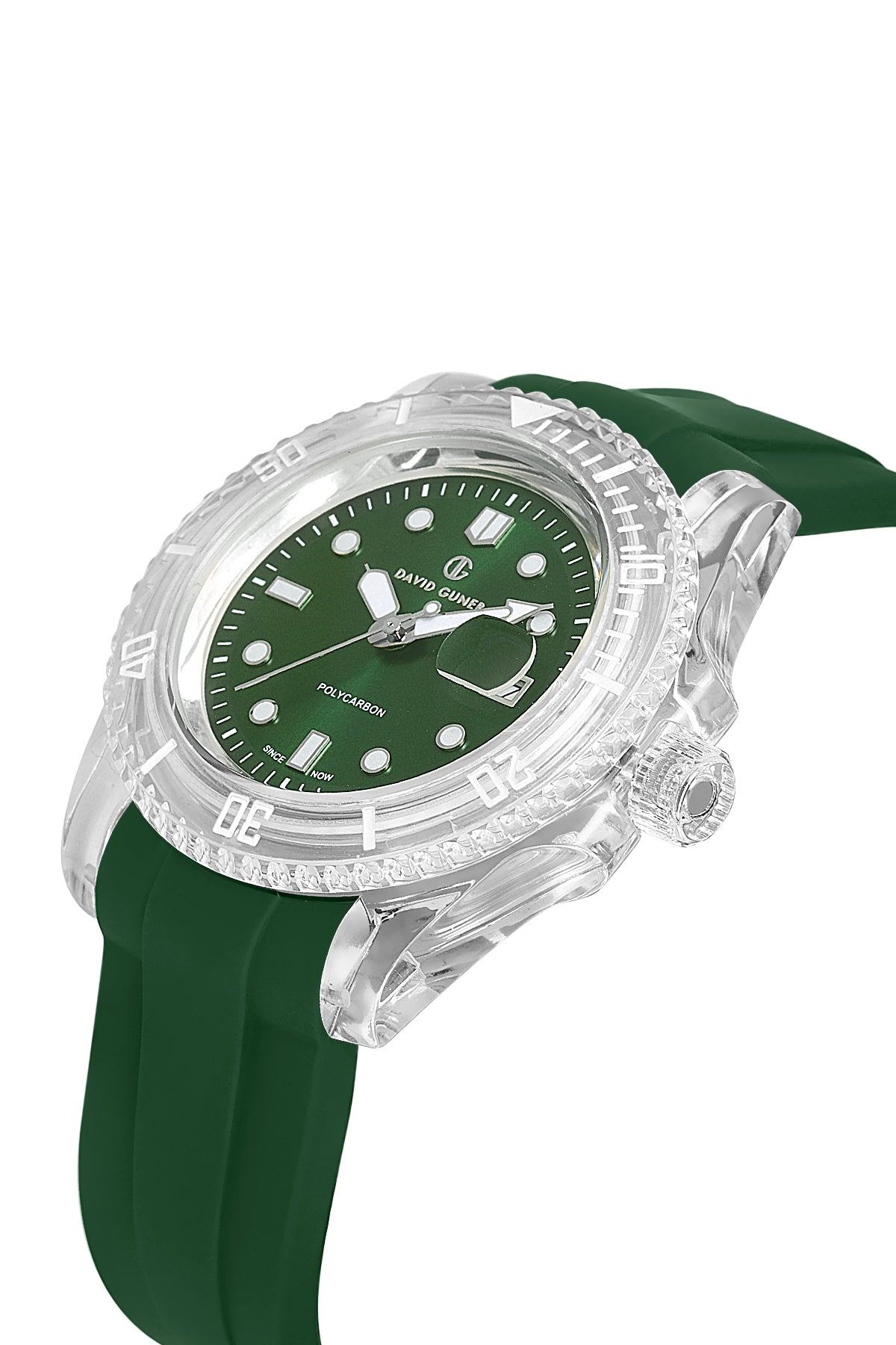 DAVID GUNER Yeşil Kadranlı Beyaz Kaplamalı Unisex Kol Saati - DG-8656GD-ZM10