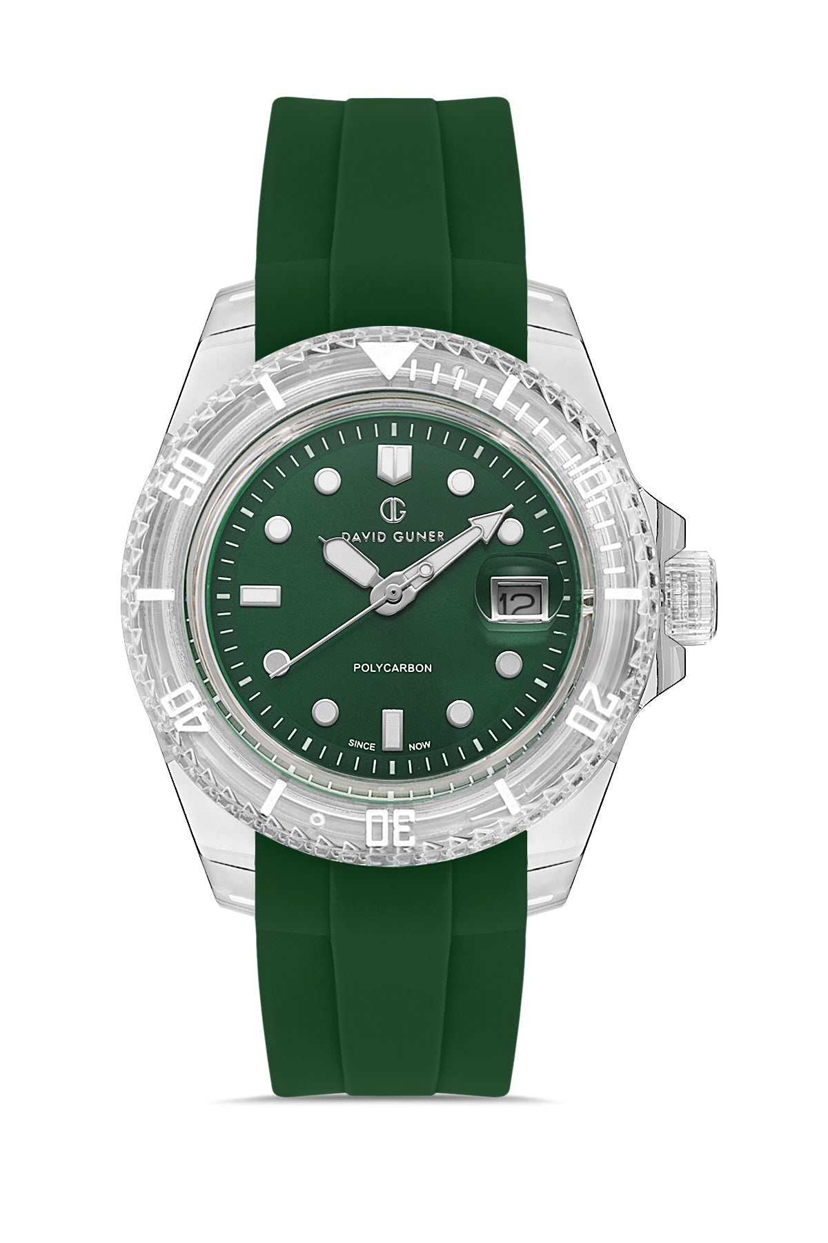 DAVID GUNER Yeşil Kadranlı Beyaz Kaplamalı Unisex Kol Saati - DG-8656GD-ZM10