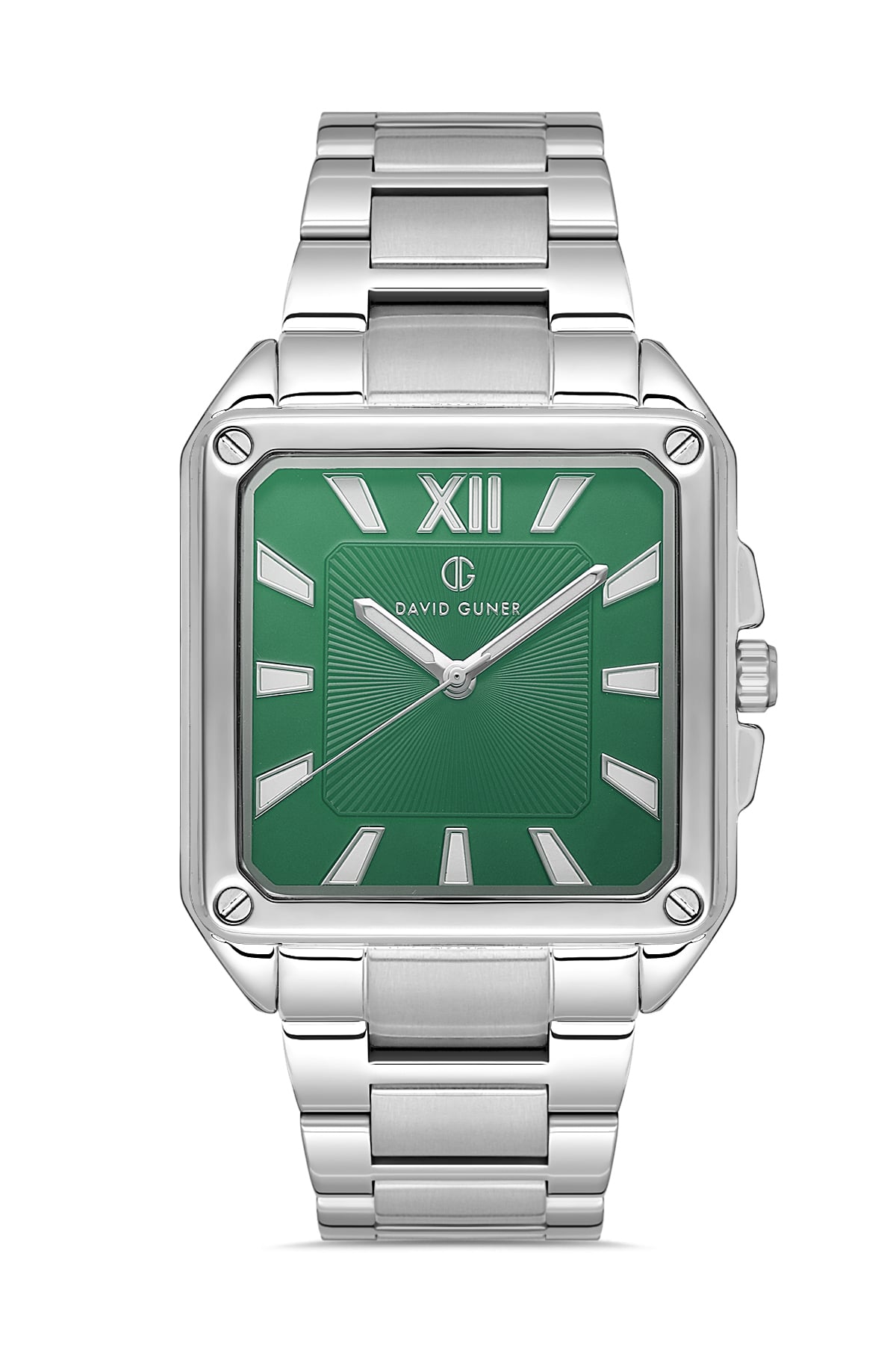 DAVID GUNER Yeşil Kadranlı Gümüş Kaplamalı Erkek Kol Saati - DG-8668GA-A10