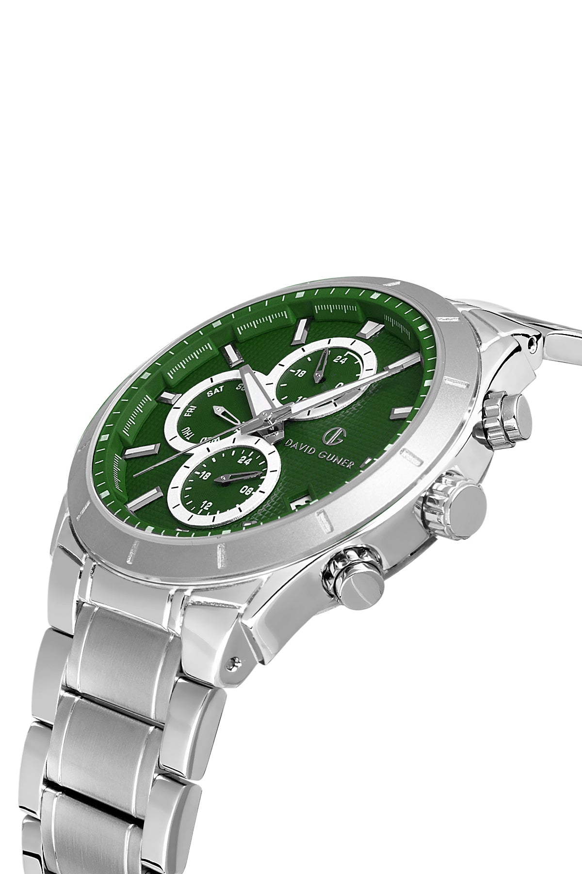 DAVID GUNER Yeşil Kadranlı Gümüş Kaplamalı Erkek Kol Saati - DG-8645GA-A10