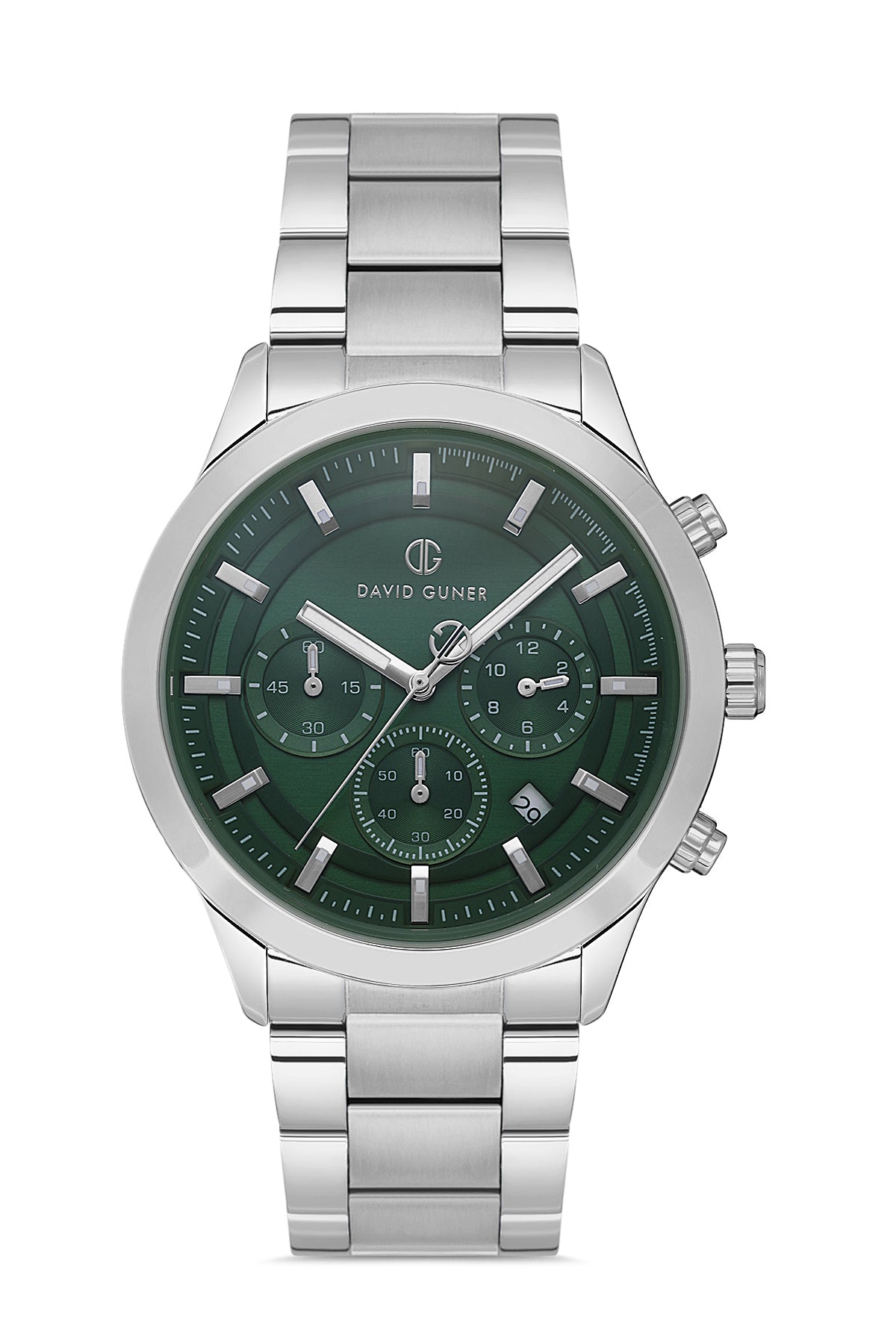 DAVID GUNER Yeşil Kadranlı Gümüş Kaplamalı Erkek Kol Saati - DG-8673GA-A10