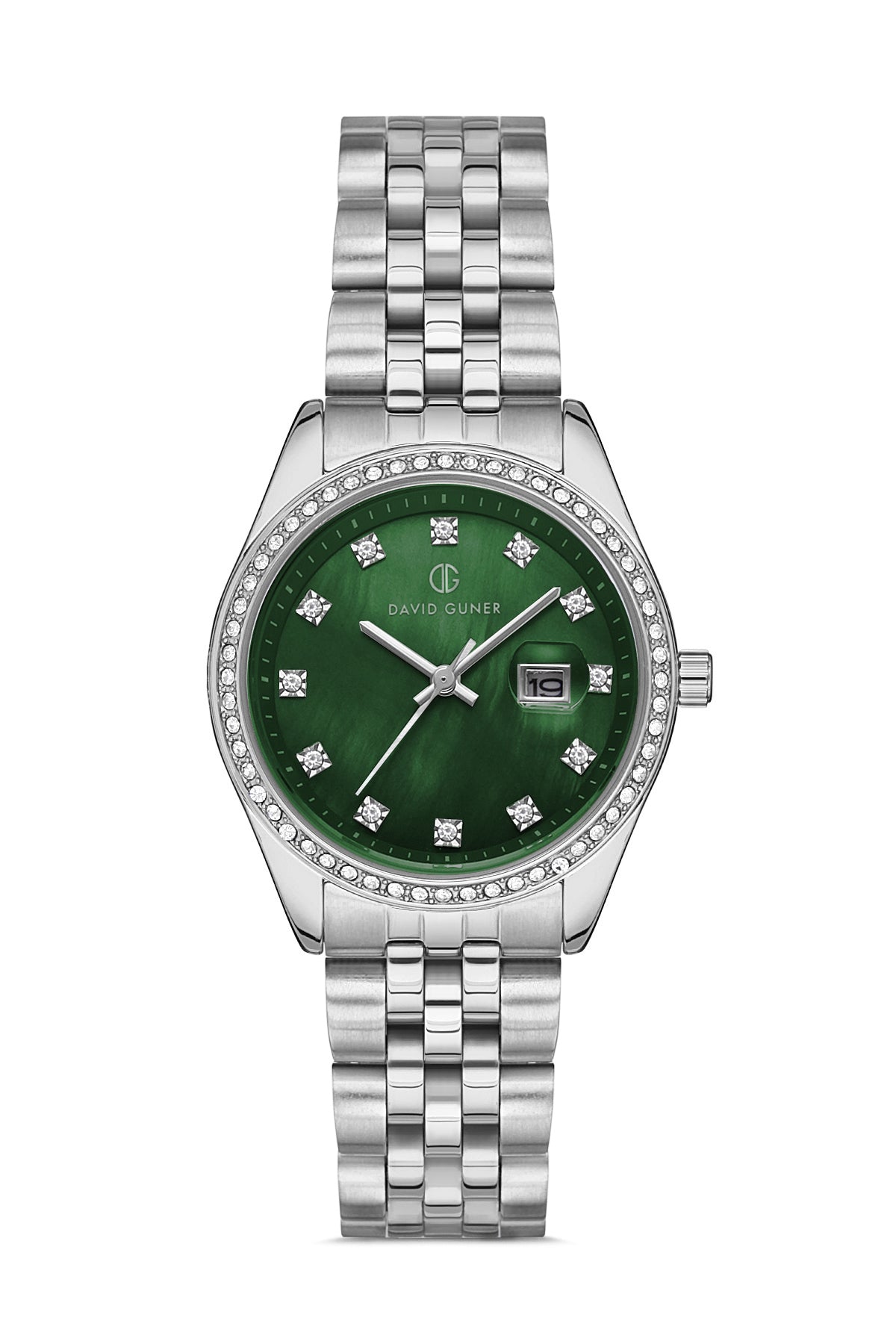 DAVID GUNER Yeşil Kadranlı Gümüş Kaplamalı Kadın Kol Saati - DG-8193LA-A10
