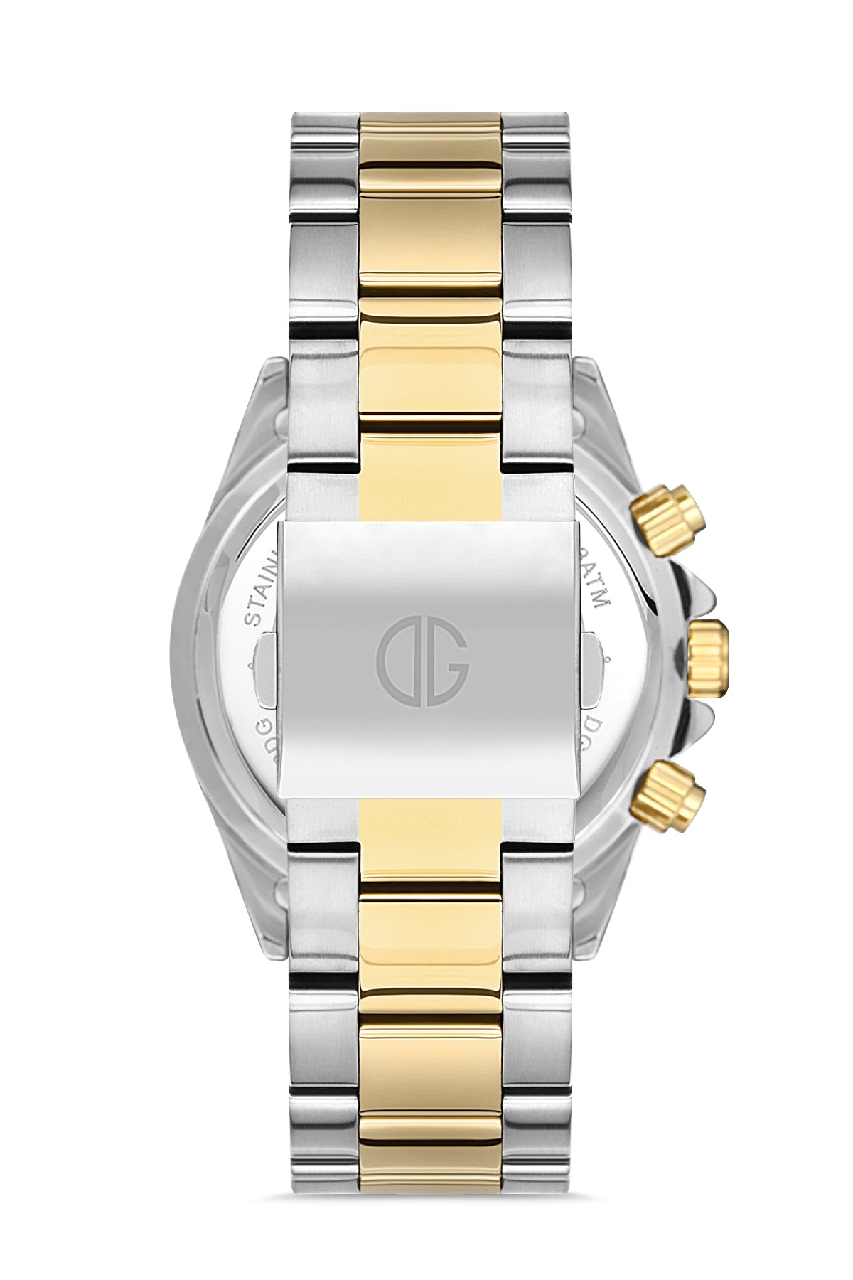 DAVID GUNER Yeşil Kadranlı Sarı - Beyaz Kaplamalı Erkek Kol Saati - DG-8252GA-D10