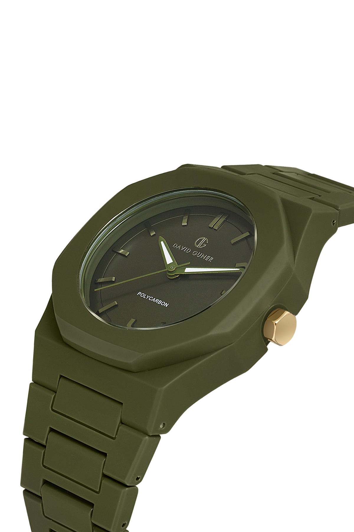 DAVID GUNER Yeşil Kadranlı Yeşil Polikarbon Kayışlı Düz Erkek Saati - DG-8701GA-ZM10