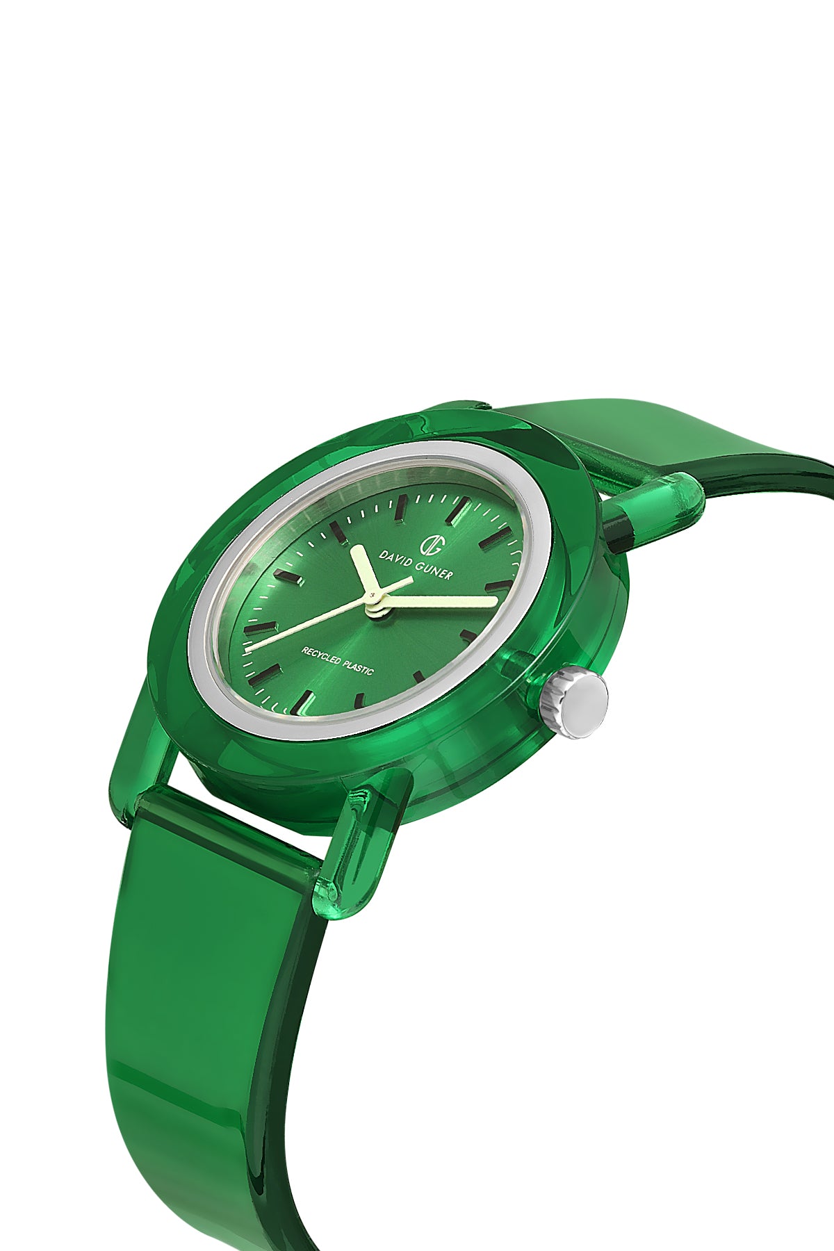 DAVID GUNER Yeşil Plastik Kordonlu Geri Dönüştürülebilir Su Geçirmez Unisex Kol Saati - DG-8661LD-ZF10