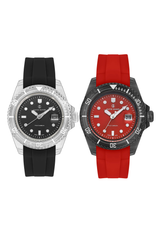 DAVID GUNER Siyah ve Kırmızı Kadranlı Unisex Spor Saat Çifti