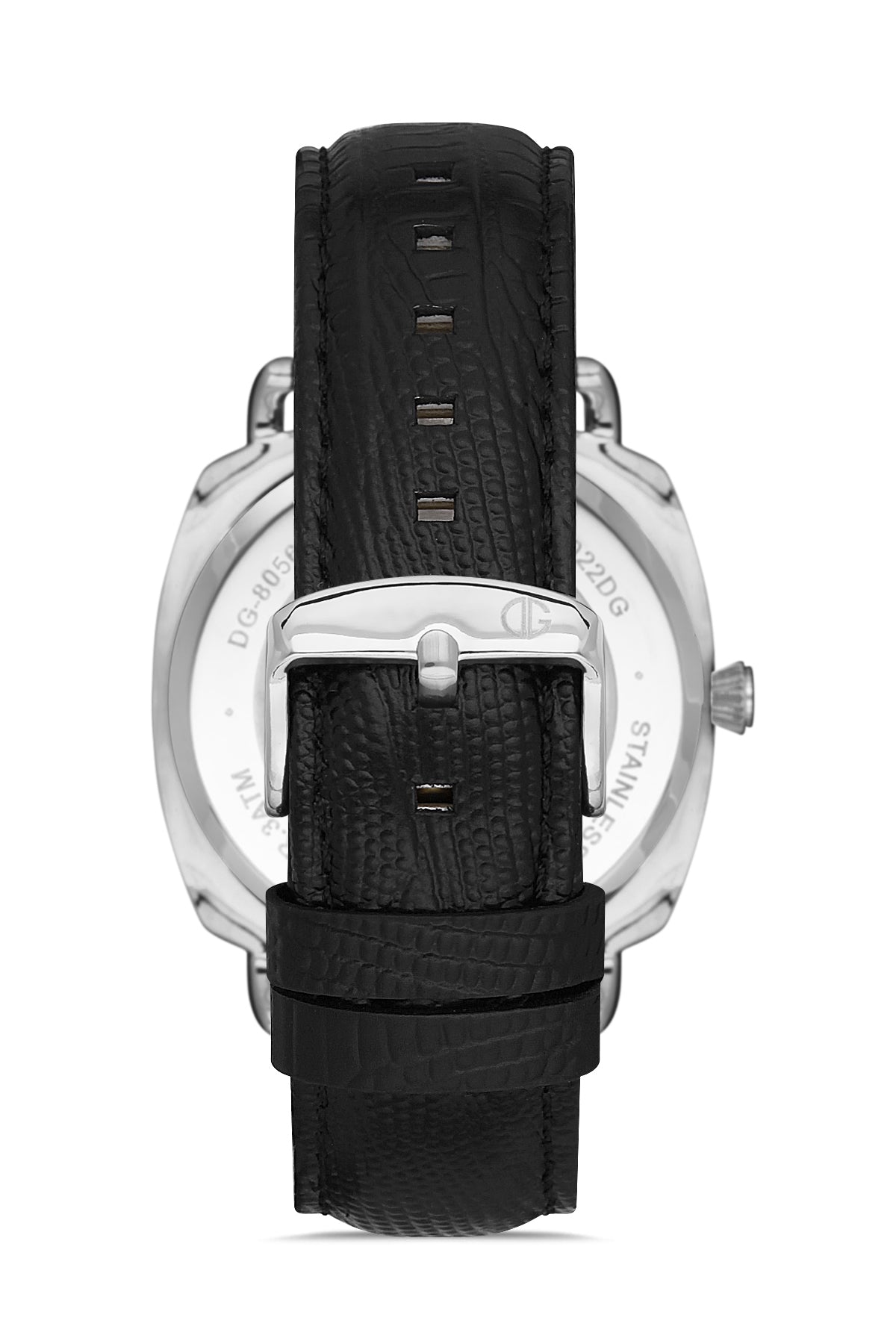 DAVID GUNER Black Dial Silver Plated Men's Wristwatch