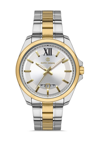 DAVID GUNER Silver Dial Calendar Men's Watch