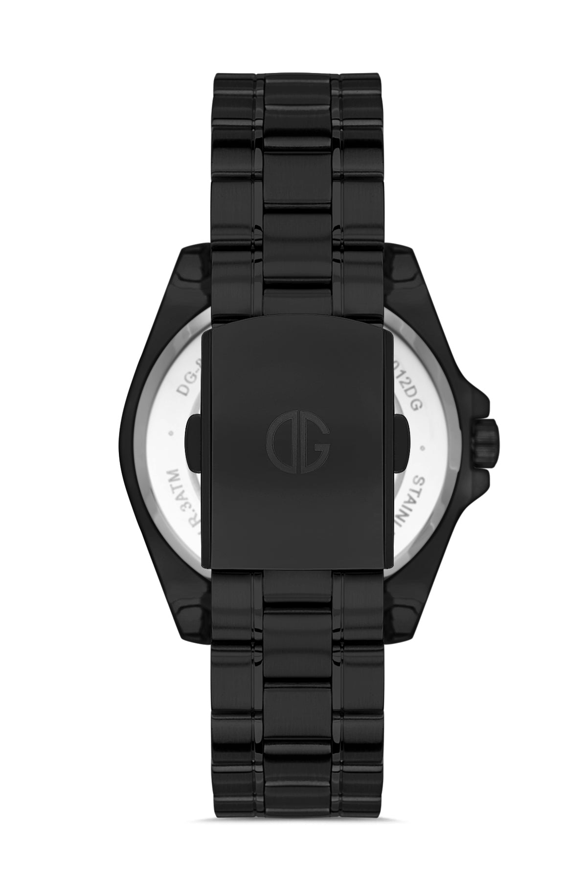 DAVID GUNER Men's Wristwatch with Black Dial and Black Coating Calendar