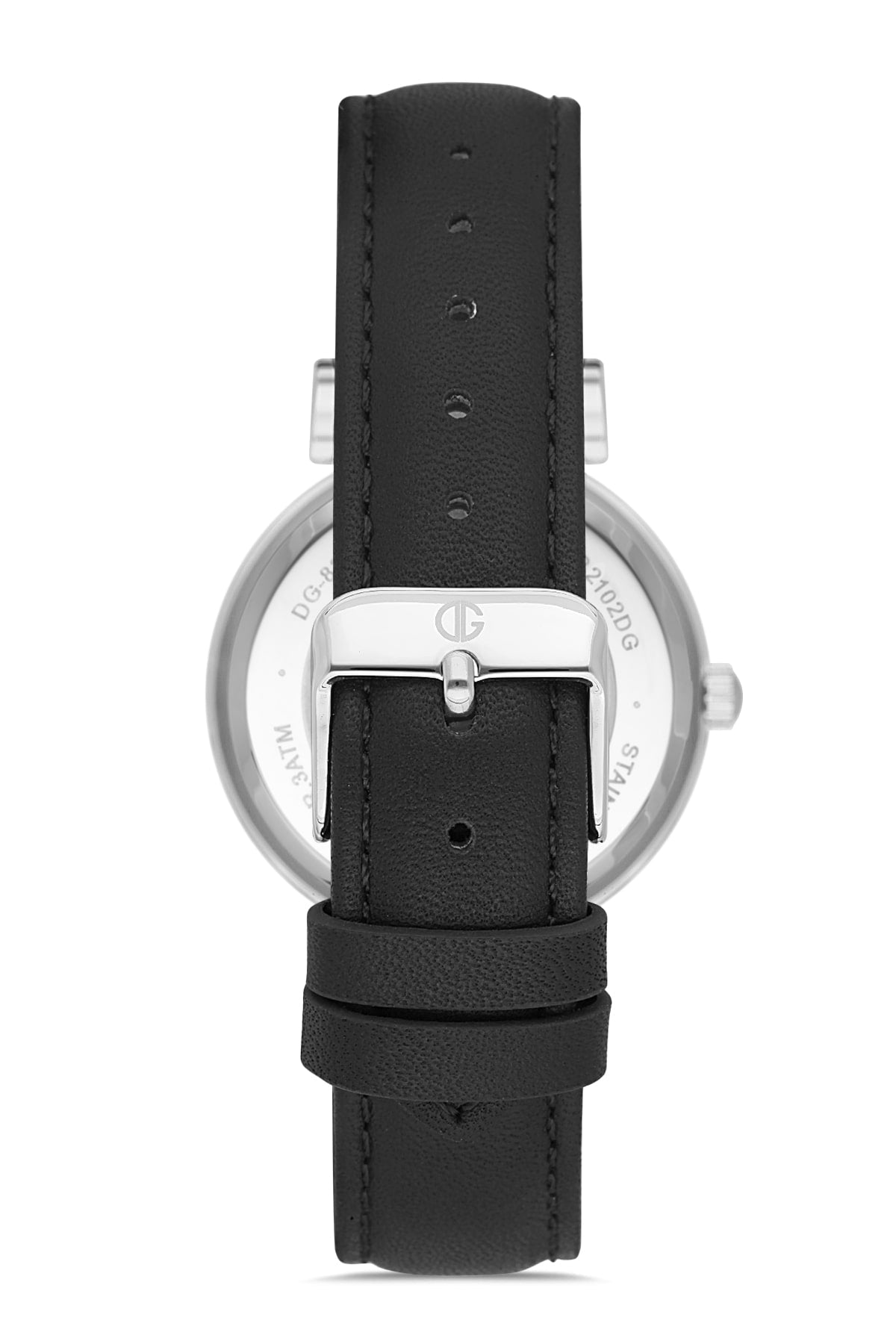 DAVID GUNER Black Leather Strap Women's Wristwatch