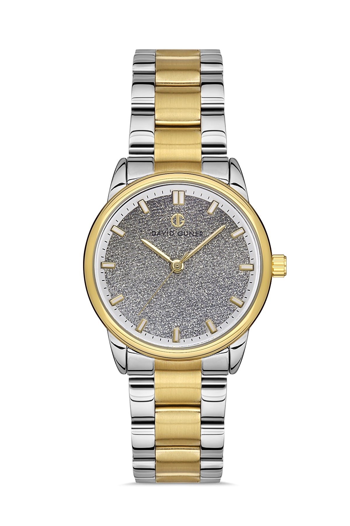 DAVID GUNER Yellow White Coated Women's Wristwatch
