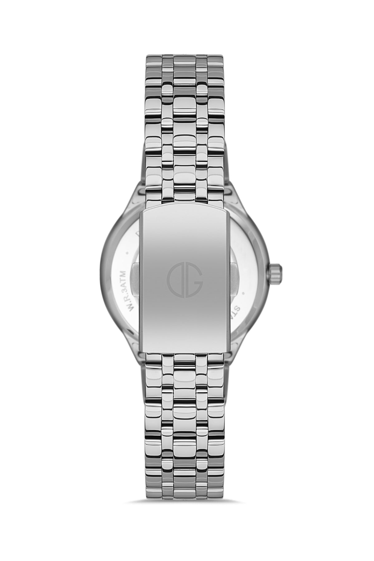 DAVID GUNER Silver Plated Calendar Women's Wristwatch