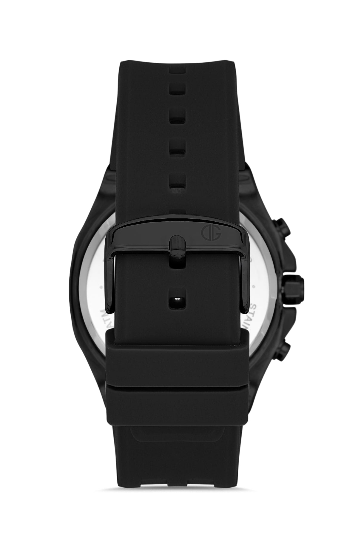 DAVID GUNER Men's Watch with Black Dial and Black Silicone Band