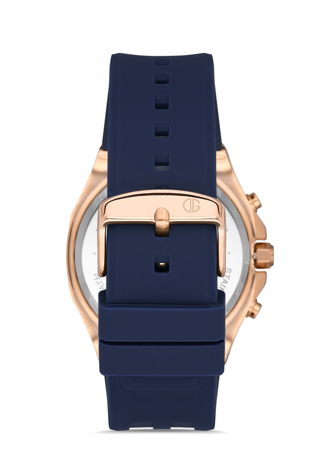 DAVID GUNER Rose Navy Blue Coated Men's Watch with Silicone Band