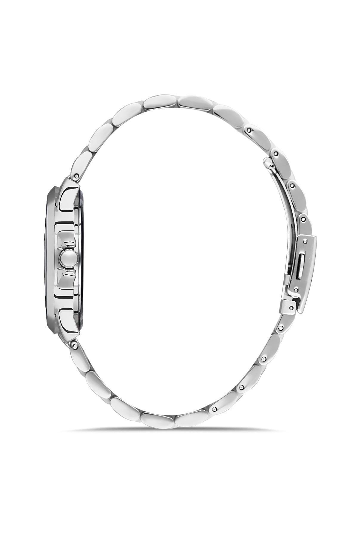 DAVID GUNER Silver Plated Black Dial Women's Wristwatch