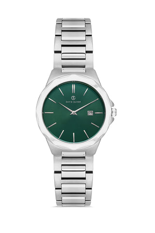 DAVID GUNER Green Dial Silver Plating Women's Watch