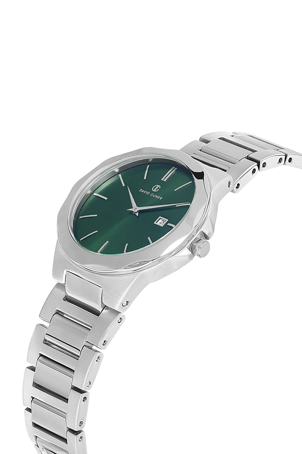 DAVID GUNER Green Dial Silver Plated Women's Wristwatch