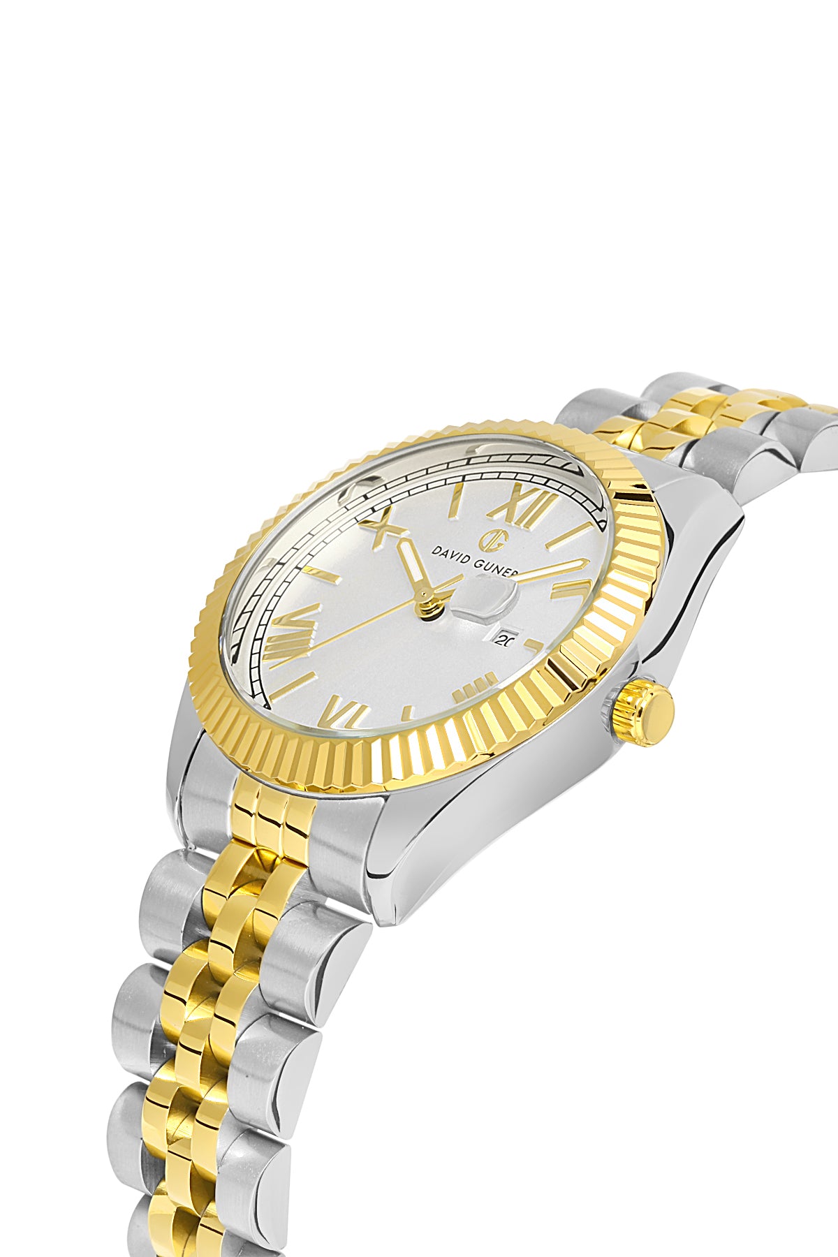 DAVID GUNER Yellow and White Dial Women's Watch