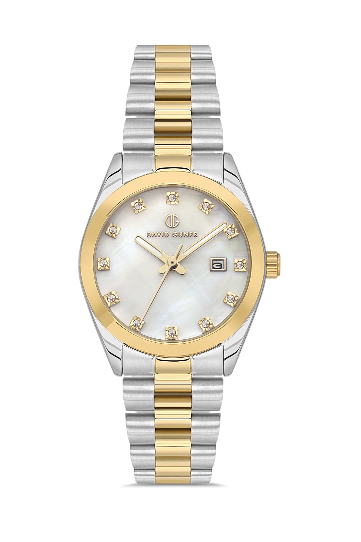 DAVID GUNER Yellow Silver Plated Silver Dial Women's Wristwatch