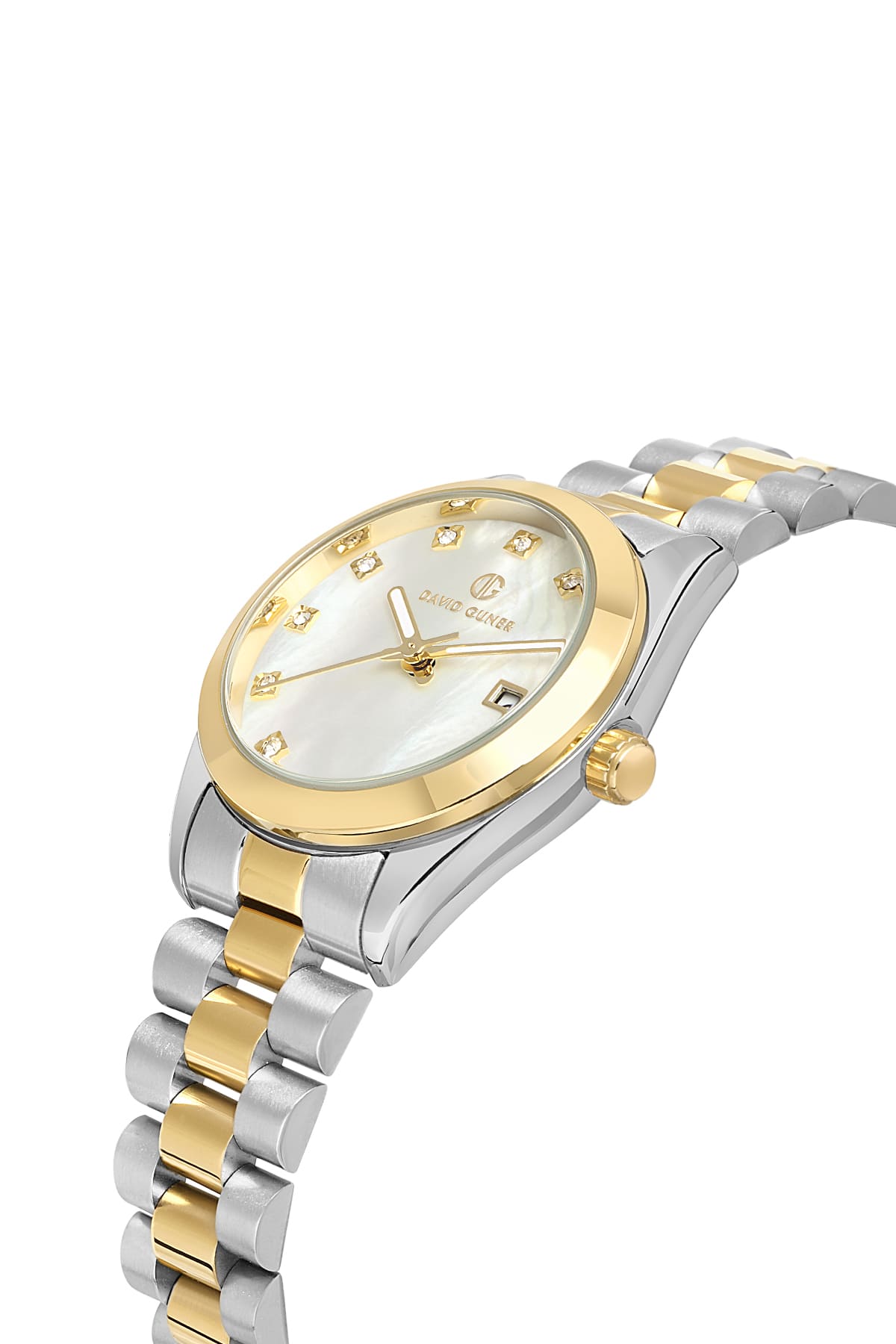 DAVID GUNER Yellow Silver Plated Silver Dial Women's Wristwatch