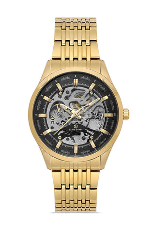DAVID GUNER Yellow Dial Yellow Coated Automatic Function Men's Watch