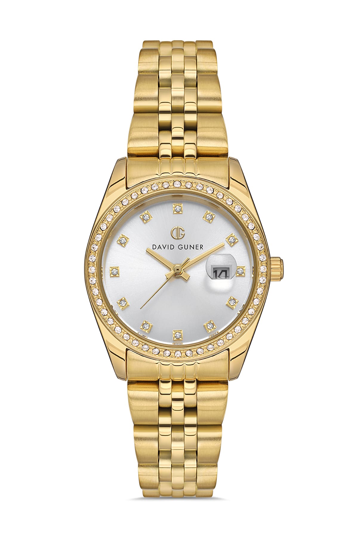 David Guner Yellow Plated Calendar Women's Wristwatch