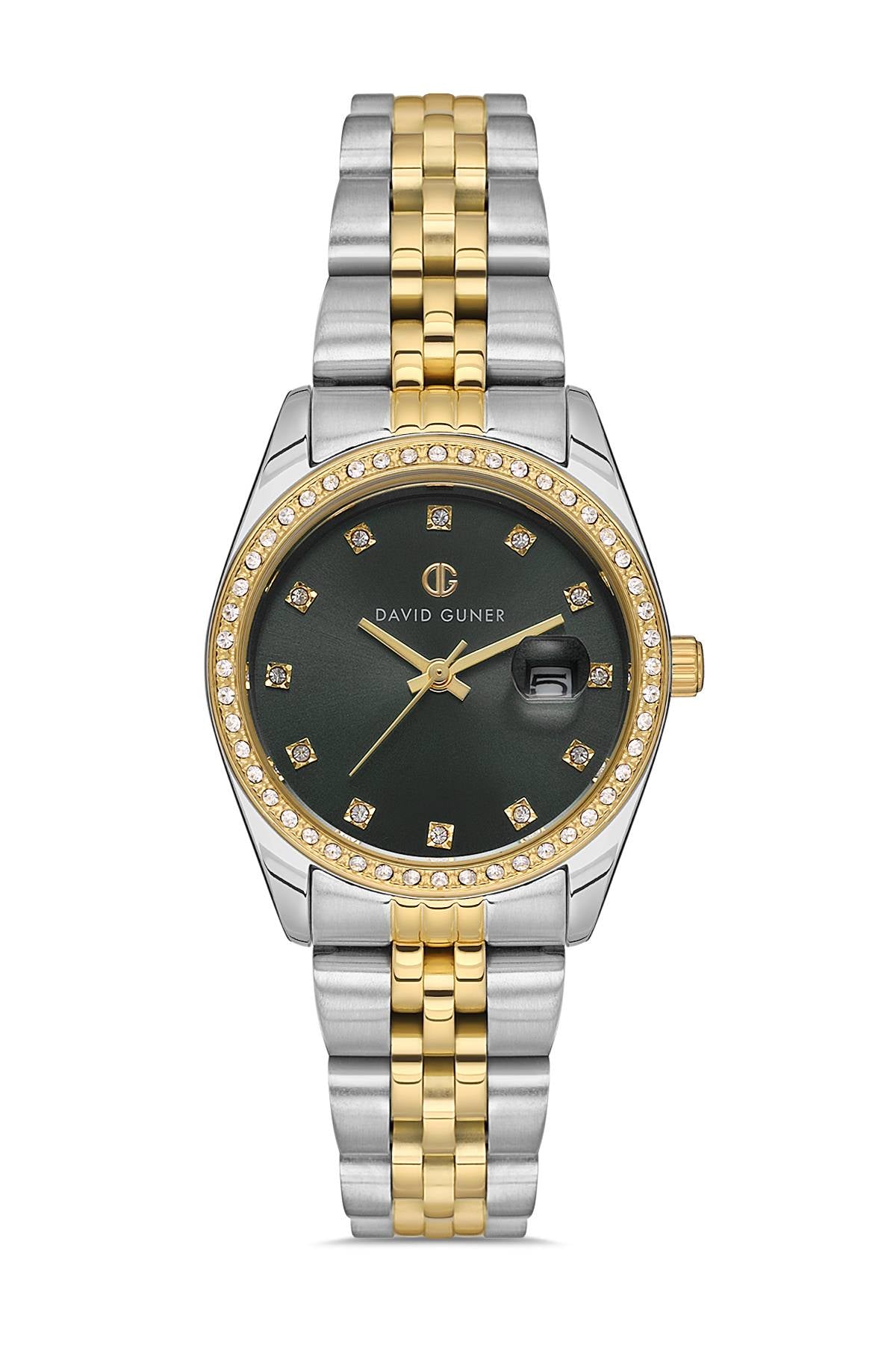 David Guner Silver Dial Calendar Women's Wristwatch