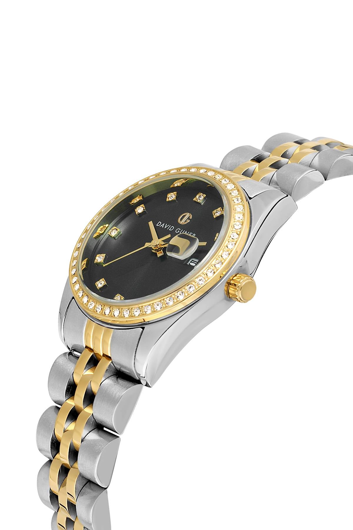 David Guner Silver Dial Calendar Women's Wristwatch