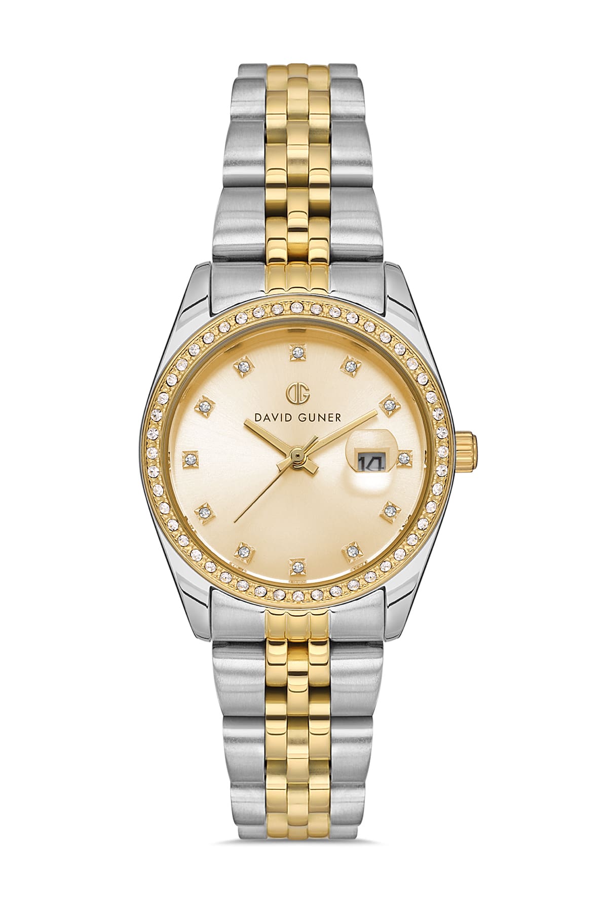 David Guner Yellow Dial Yellow White Coated Women's Wristwatch