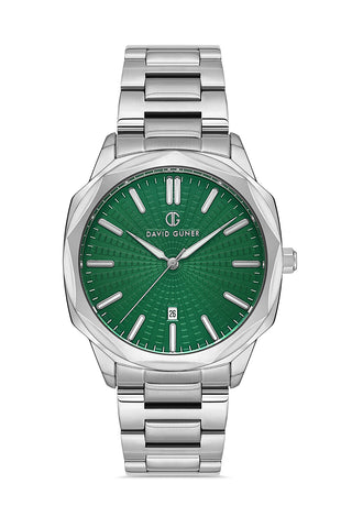 DAVID GUNER Silver Plating Green Dial Men's Watch